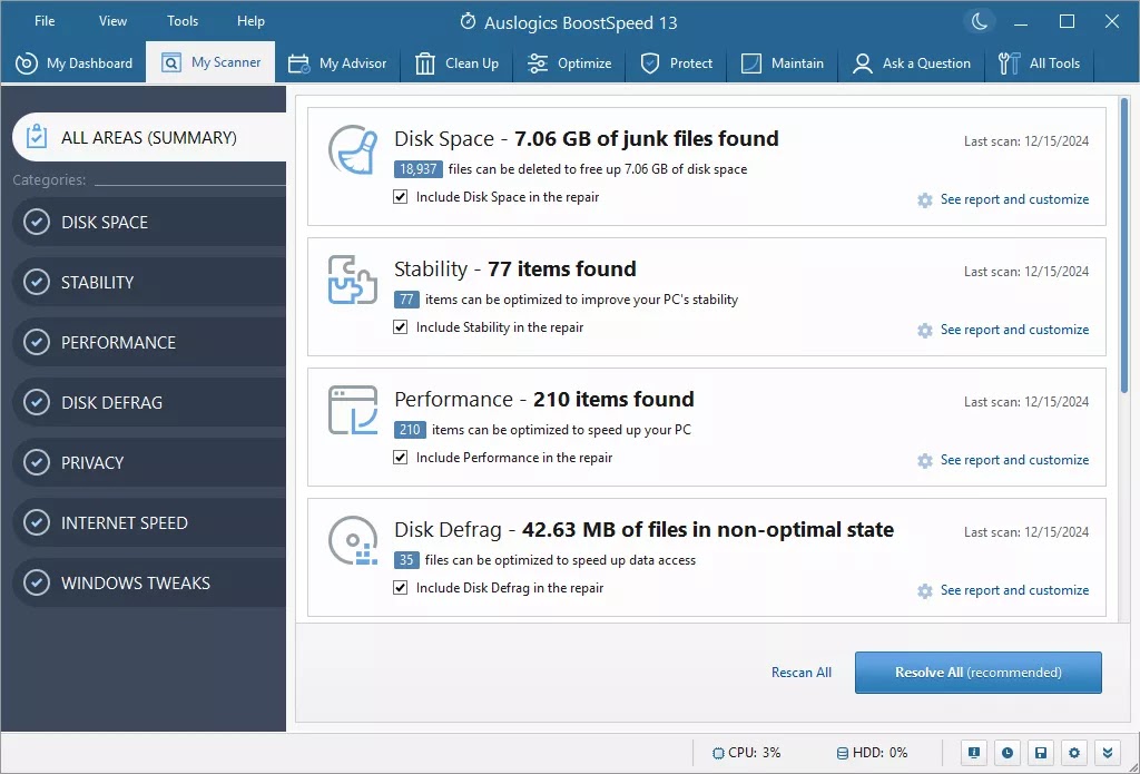 HDegy | برنامج Auslogics BoostSpeed Pro v13.0.0.8: الحل الأمثل لتسريع وتنظيف جهازك