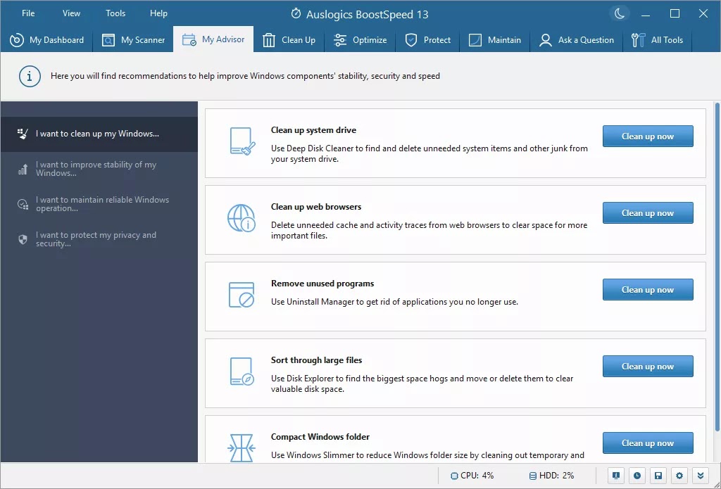 HDegy | برنامج Auslogics BoostSpeed Pro v13.0.0.8: الحل الأمثل لتسريع وتنظيف جهازك