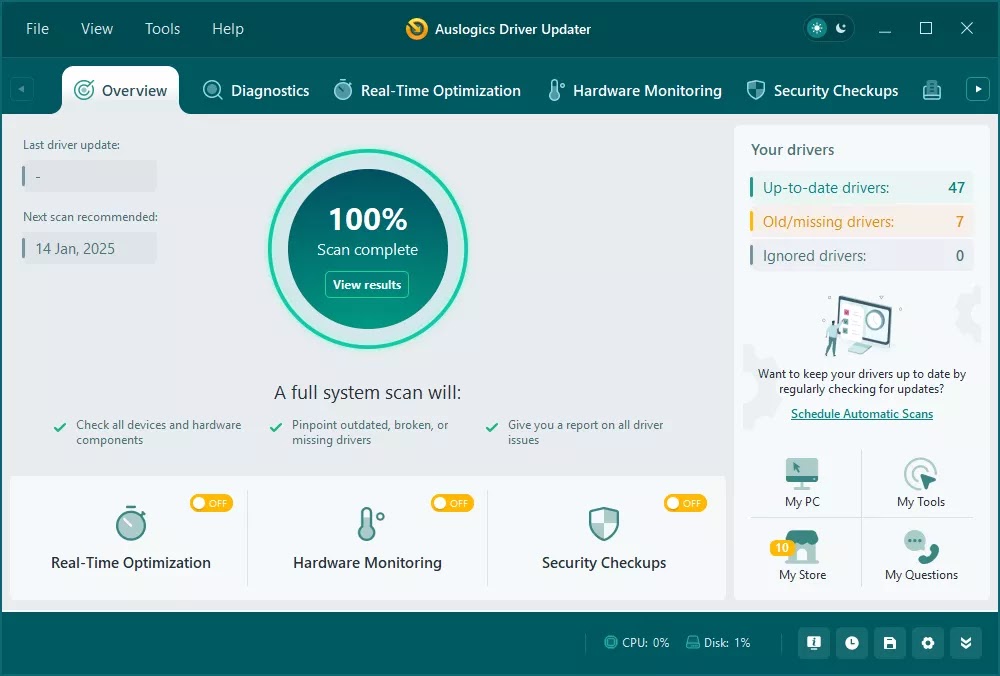 HDegy | برنامج Auslogics Driver Updater v2.0.1.1: الحل الأمثل لتحديث تعريفات جهازك