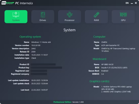 HDegy | برنامج PC Internals Pro 2.102 - النسخة الكاملة لفهم عميق لجهازك HDegy | برنامج PC Internals Pro 2.102 - النسخة الكاملة لفهم عميق لجهازك